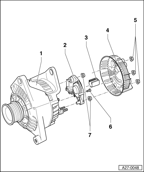 Seat Ibiza. Alternador Valeo hasta 2000 - cuadro de montaje