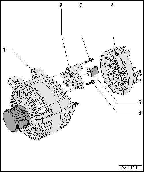 Seat Ibiza. Alternador Valeo (a partir de 2001): cuadro de montaje