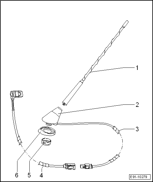 Seat Ibiza. Antena de techo, AM/FM 