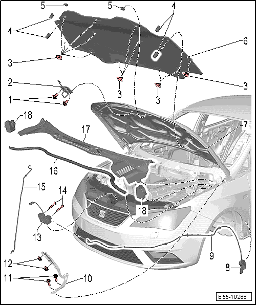 Seat Ibiza. Capó anterior