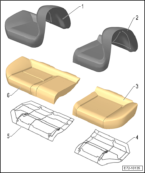 Seat Ibiza. Banqueta del asiento posterior dividido: cuadro general de montaje