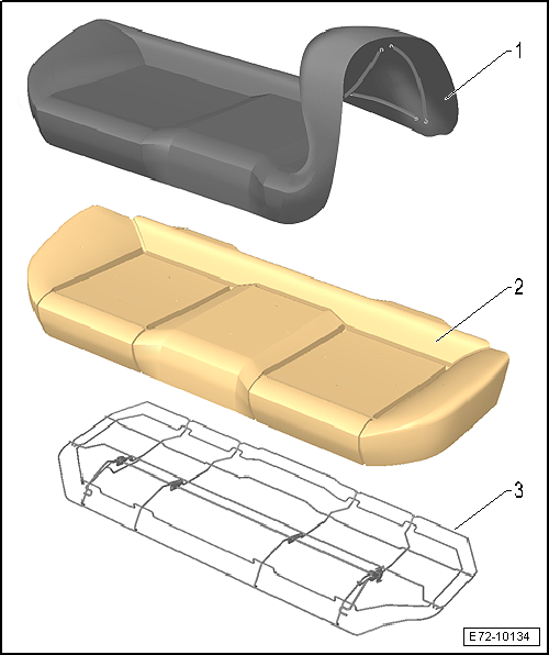 Seat Ibiza. Banqueta del asiento posterior completo: cuadro general de montaje